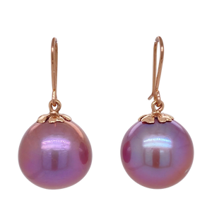 9ct Rose Gold Freshwater Edison Pearl Earrings. J750.