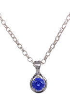 Load image into Gallery viewer, 9ct White Gold Sapphire and Diamond Pendant. P500WS
