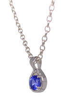 Load image into Gallery viewer, 9ct White Gold Sapphire and Diamond Pendant. P500WS
