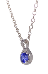 9ct White Gold Sapphire and Diamond Pendant. P500WS