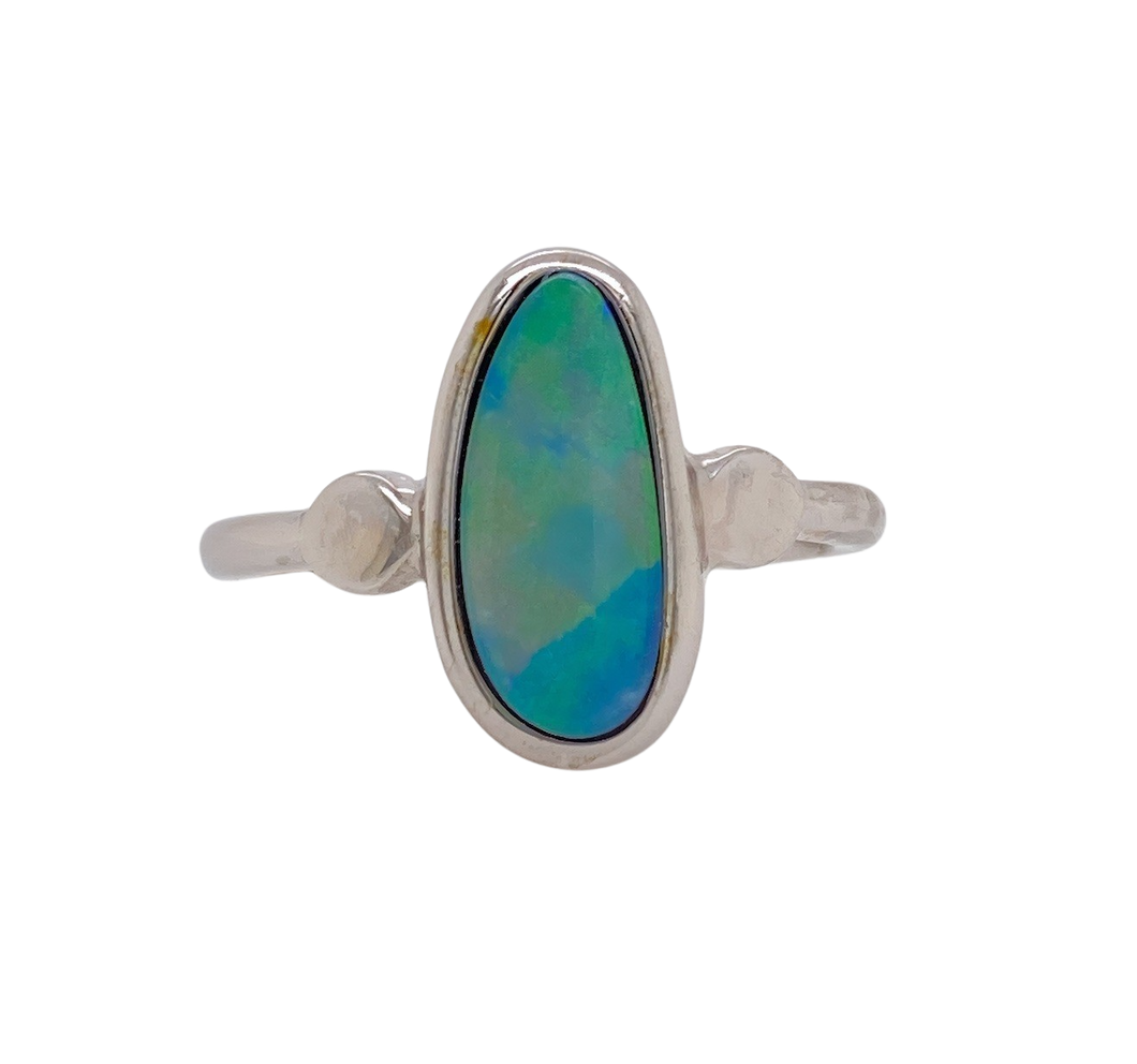 Sterling Silver Opal Ring. ANT16