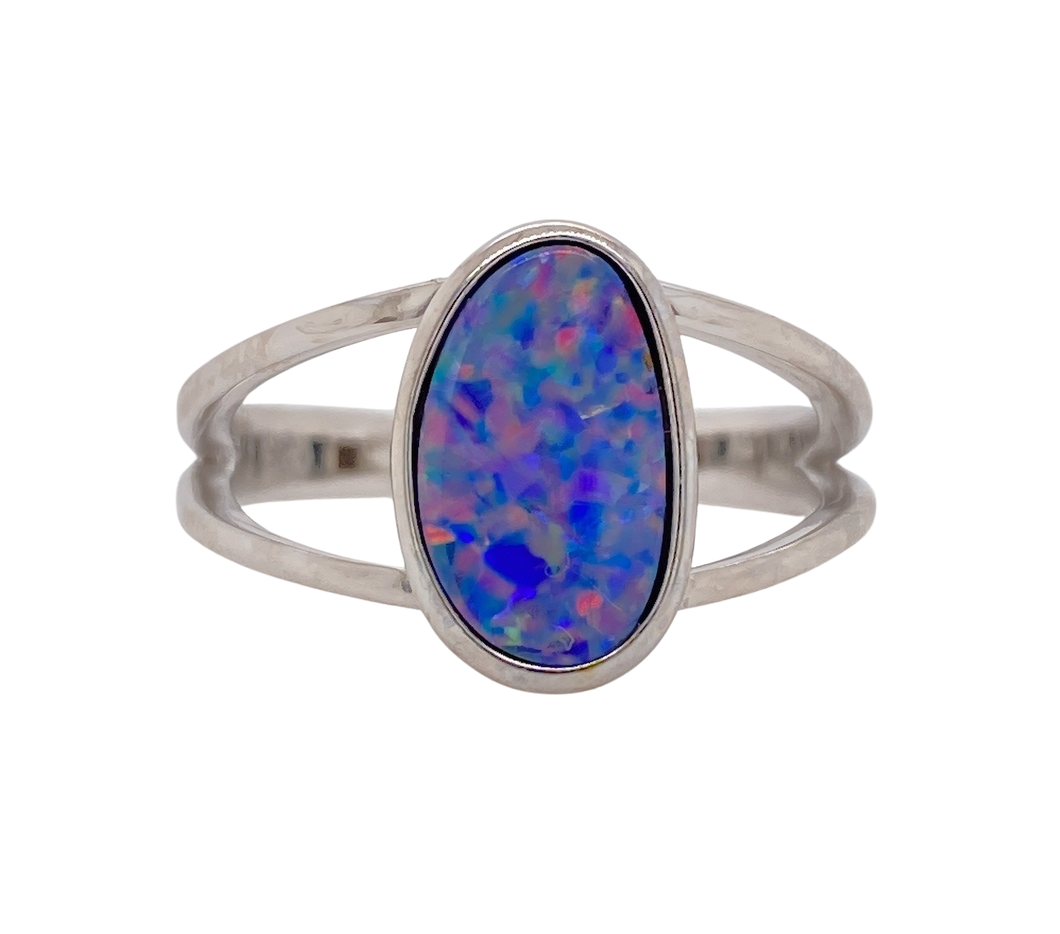 Sterling Silver Opal Ring. ANT14