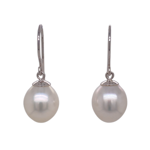 9ct White Gold South Sea Pearl Earrings. EP7