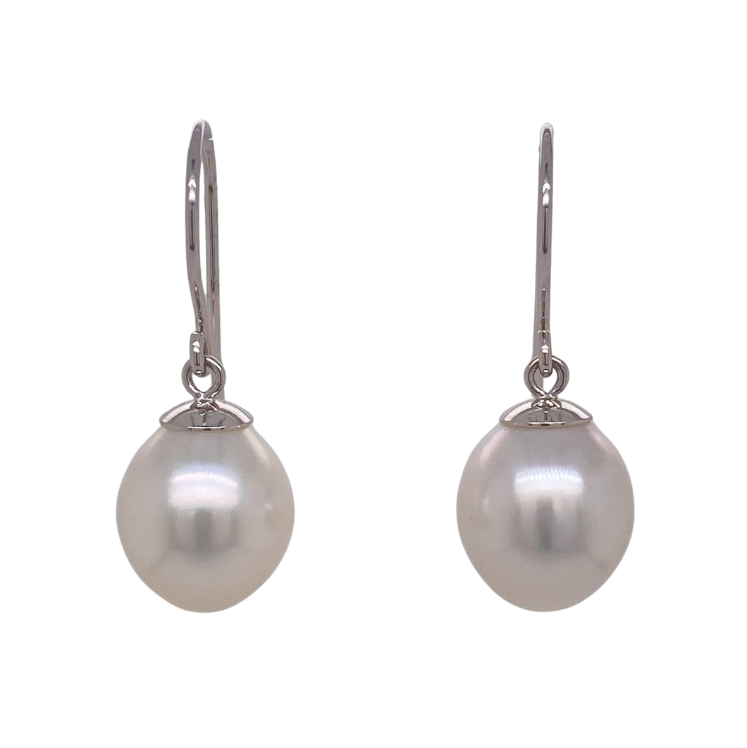 9ct White Gold South Sea Pearl Earrings. EP7