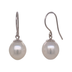 9ct White Gold South Sea Pearl Earrings. EP7