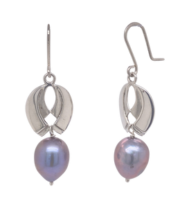 Sterling Silver Freshwater Pearl Dixie Earrings. J678