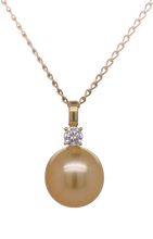 Load image into Gallery viewer, 18ct Yellow Gold South Sea Pearl and Diamond Pendant. EP5
