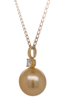 Load image into Gallery viewer, 18ct Yellow Gold South Sea Pearl and Diamond Pendant. EP5
