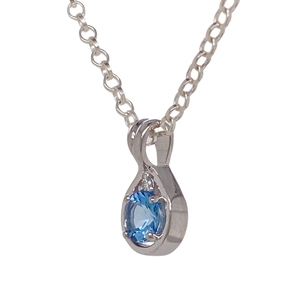 9ct White Gold Aquamarine and Diamond Pendant. P500WAM