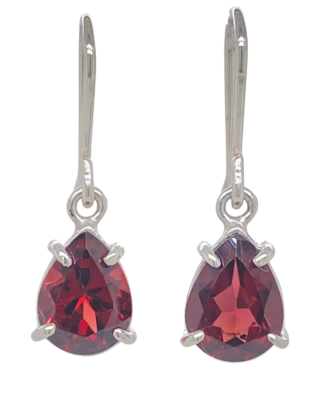 Sterling Silver Garnet Tina Earrings. J245G