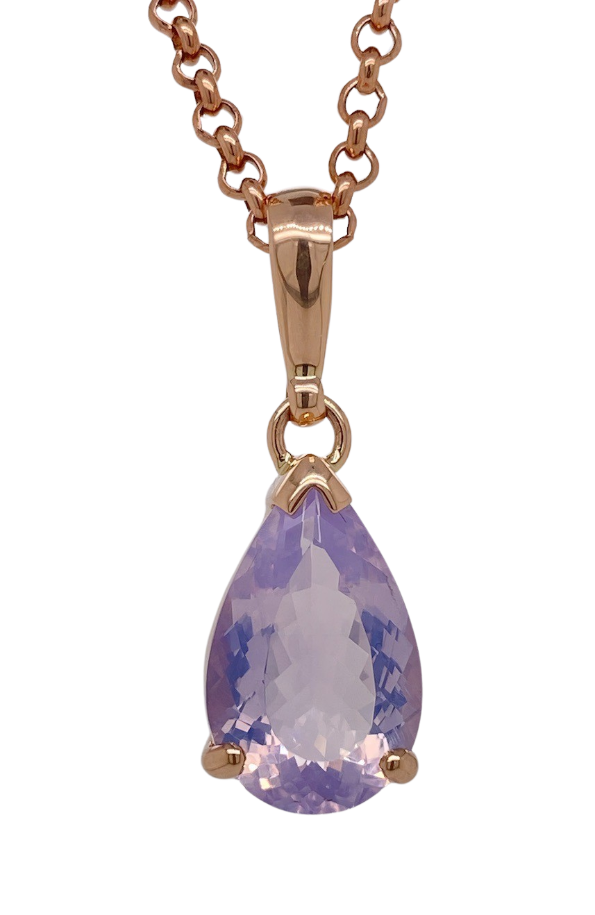 9Ct Rose Gold Lavender Amethyst Pendant. GA-248