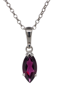 Sterling Silver Rhodolite Garnet Pendant. GA-293