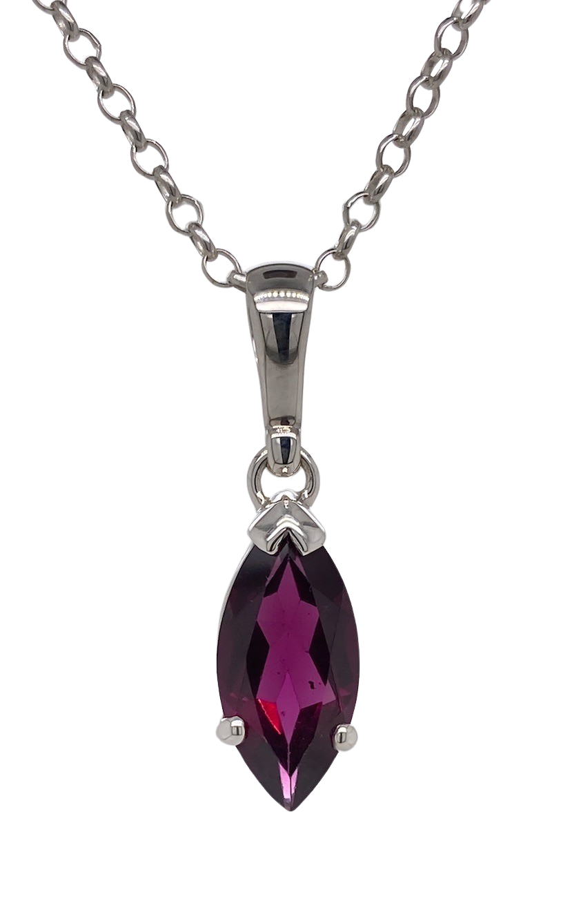 Sterling Silver Rhodolite Garnet Pendant. GA-293