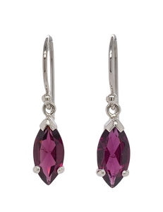 Sterling Silver Rhodolite Garnet Earrings. GA-295