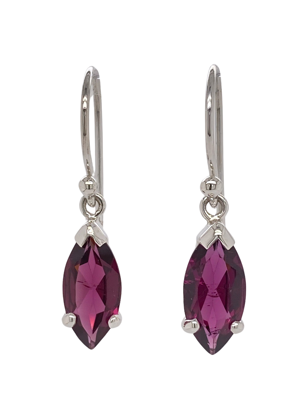 Sterling Silver Rhodolite Garnet Earrings. GA-295