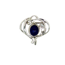 Load image into Gallery viewer, Sterling Silver Lapis Lazuli Alice Brooch. J147L
