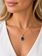 Load image into Gallery viewer, 9ct Yellow Gold London Blue Topaz Pendant. GA-555

