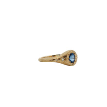 Load image into Gallery viewer, 9ct Yellow Gold Ceylon Sapphire and Diamond Signet Ring. MM2827
