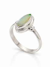 Load image into Gallery viewer, Sterling Silver Solid White Opal Ring. GA-548
