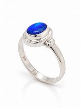 Load image into Gallery viewer, Sterling Silver Solid Black Opal Ring. GA-549
