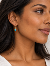 Load image into Gallery viewer, 9ct Yellow Gold Turquoise Earrings. GA-554
