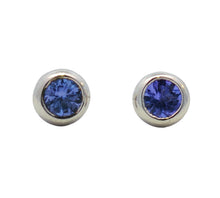 Load image into Gallery viewer, Sterling Silver Tanzanite Stud Earrings. YS21

