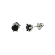 Load image into Gallery viewer, Sterling Silver Black Spinel Stud Earrings. YS26
