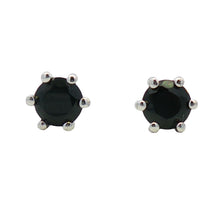 Load image into Gallery viewer, Sterling Silver Black Spinel Stud Earrings. YS26
