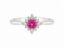 Load image into Gallery viewer, 9ct White Gold Pink Tourmaline and Diamond Ring. MMC976
