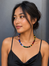 Load image into Gallery viewer, Onyx &amp; Natural Gemstone Necklace. JM7
