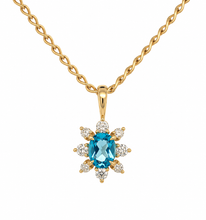 Load image into Gallery viewer, 9ct Yellow Gold Mint Tourmaline and Diamond Pendant. MMCP871
