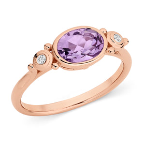 Pink amethyst outlet ring