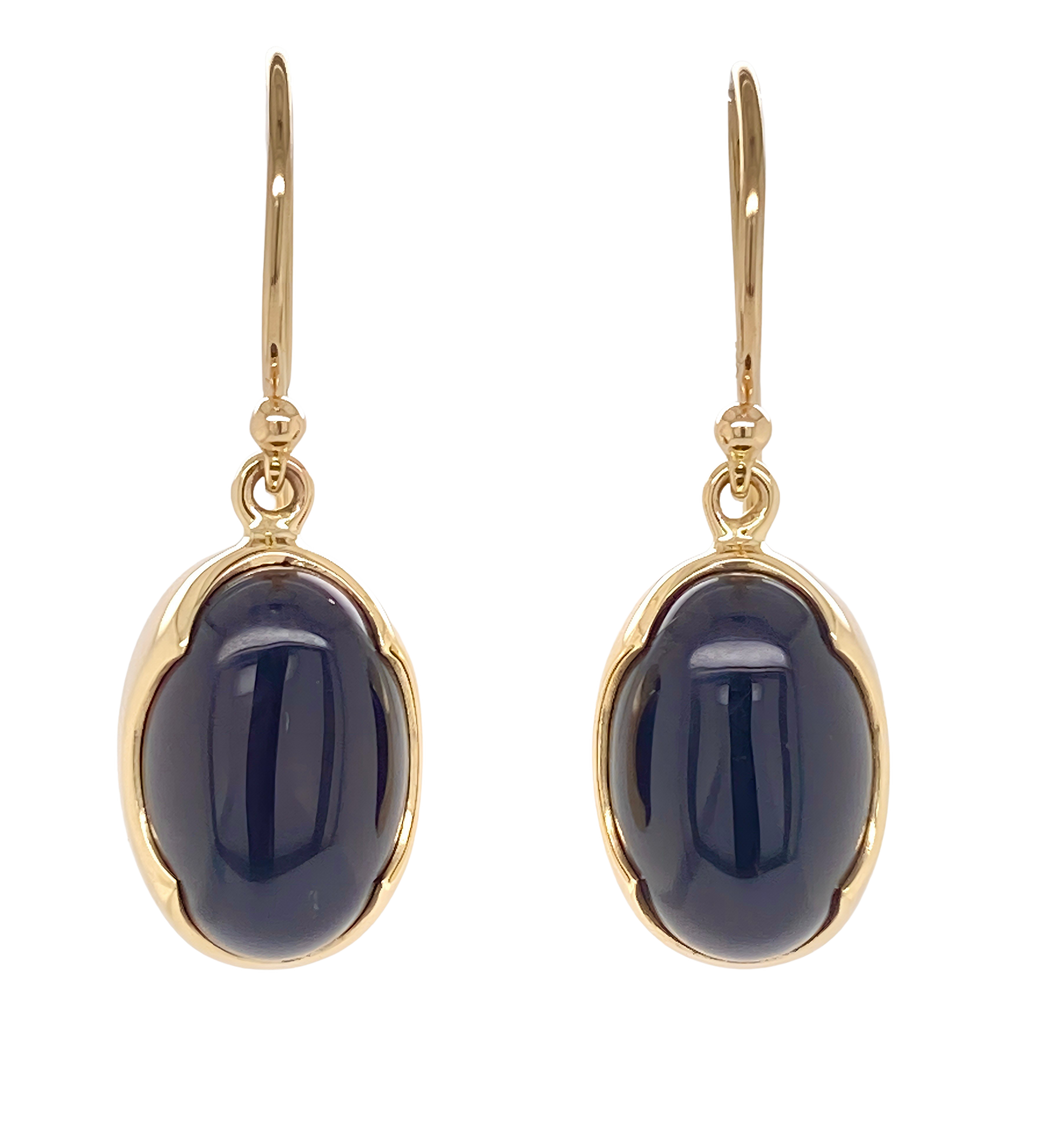 Gold onyx online earrings