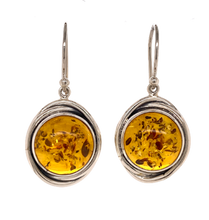 Load image into Gallery viewer, Sterling Silver Amber Earrings. GA-143
