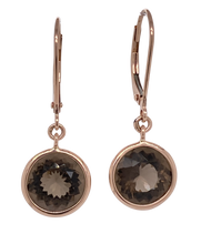 Load image into Gallery viewer, 9ct Rose Gold Smokey Quartz Earrings. GA-130
