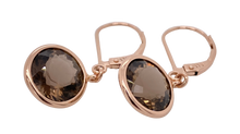 Load image into Gallery viewer, 9ct Rose Gold Smokey Quartz Earrings. GA-130
