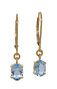 9ct Yellow Gold Aquamarine Earrings. GA-126