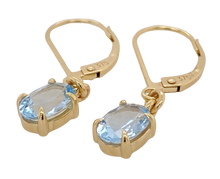 Load image into Gallery viewer, 9ct Yellow Gold Aquamarine Earrings. GA-126
