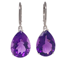 Load image into Gallery viewer, Sterling Silver Amethyst Earrings. HIM57
