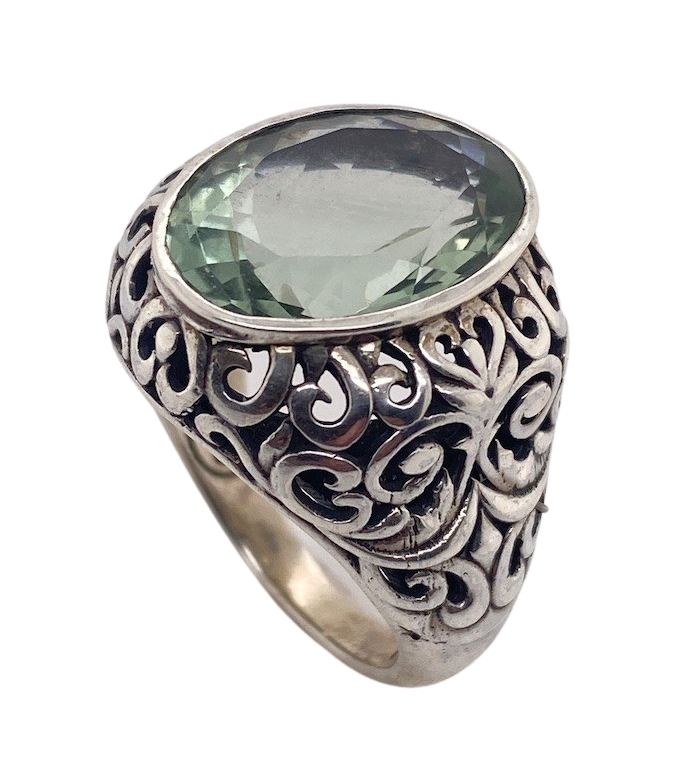 Sterling Silver Prasiolite Ring. HIM5