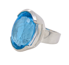Load image into Gallery viewer, Sterling Silver Blue Topaz Ring. HIM46
