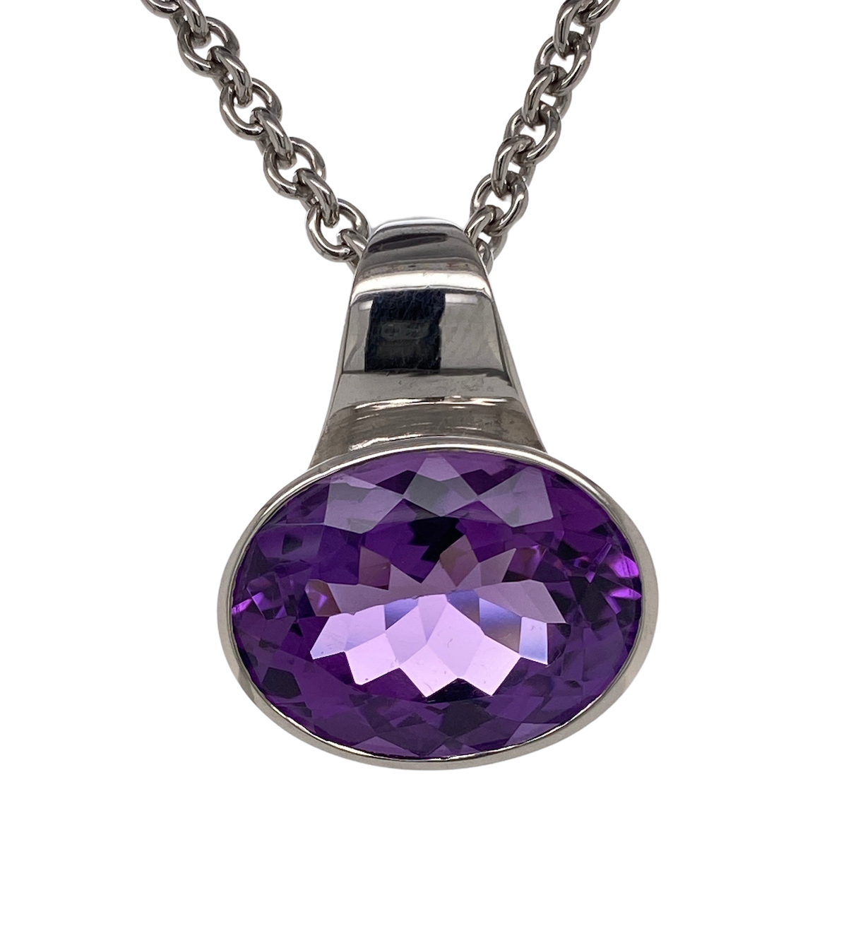 Amethyst pendant sterling online silver