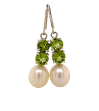 Load image into Gallery viewer, Sterling Silver Pearl and Gemstone Mimi Earrings J461
