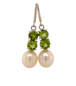 Sterling Silver Pearl and Gemstone Mimi Earrings J461