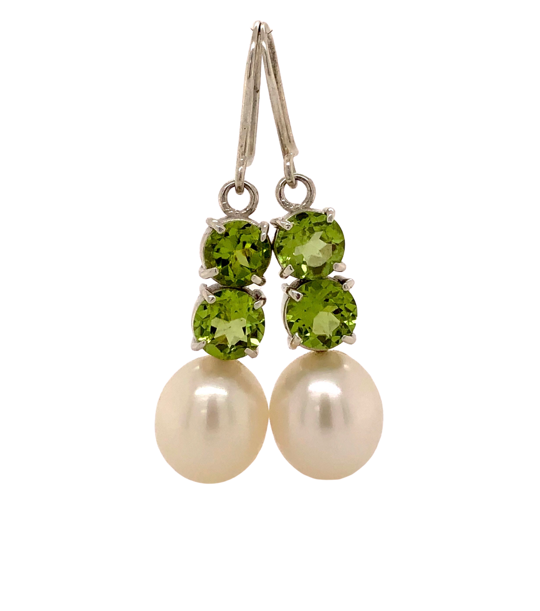 Sterling Silver Pearl and Gemstone Mimi Earrings J461