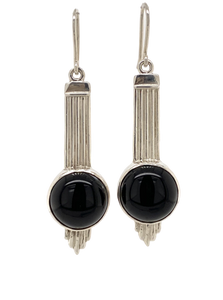Sterling Silver Gemstone Pendulum Earrings J223
