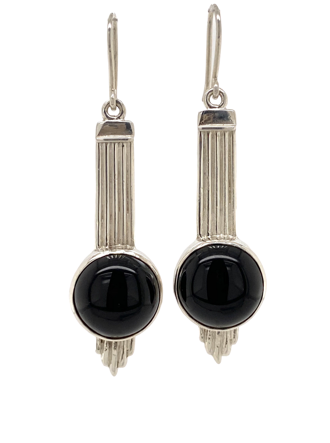 Sterling Silver Gemstone Pendulum Earrings J223
