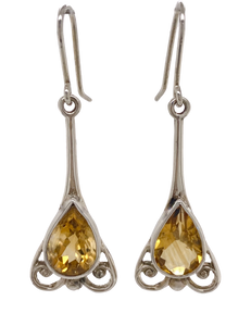 Sterling Silver and Gemstone Eiffel Earrings. J423