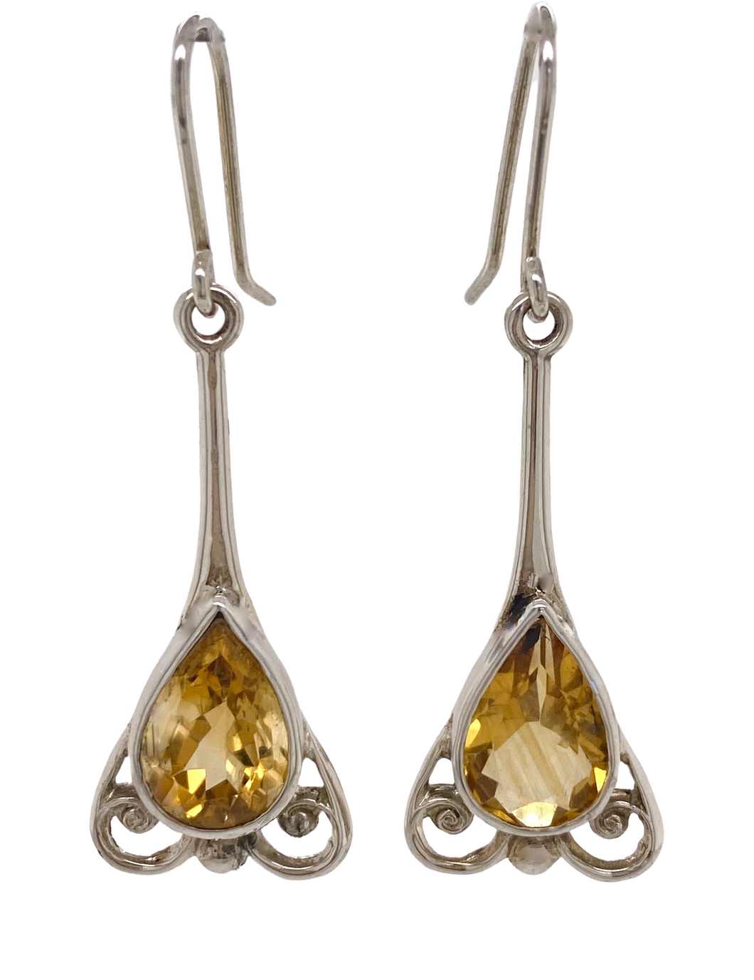 Sterling Silver and Gemstone Eiffel Earrings. J423