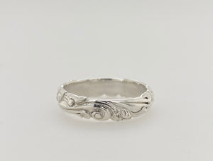 Sterling Silver Engraved Noosa Ring J10